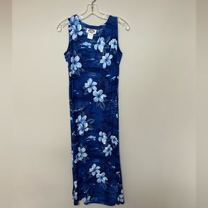 Navy Blue Floral Maxi Dress